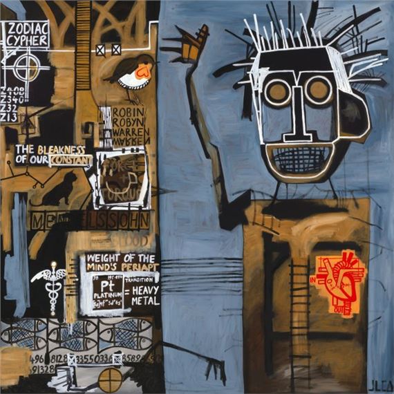 Jane Allan Weight of the Mind's Periapt 2021 showing Basquiat influence Darling Portrait Prize